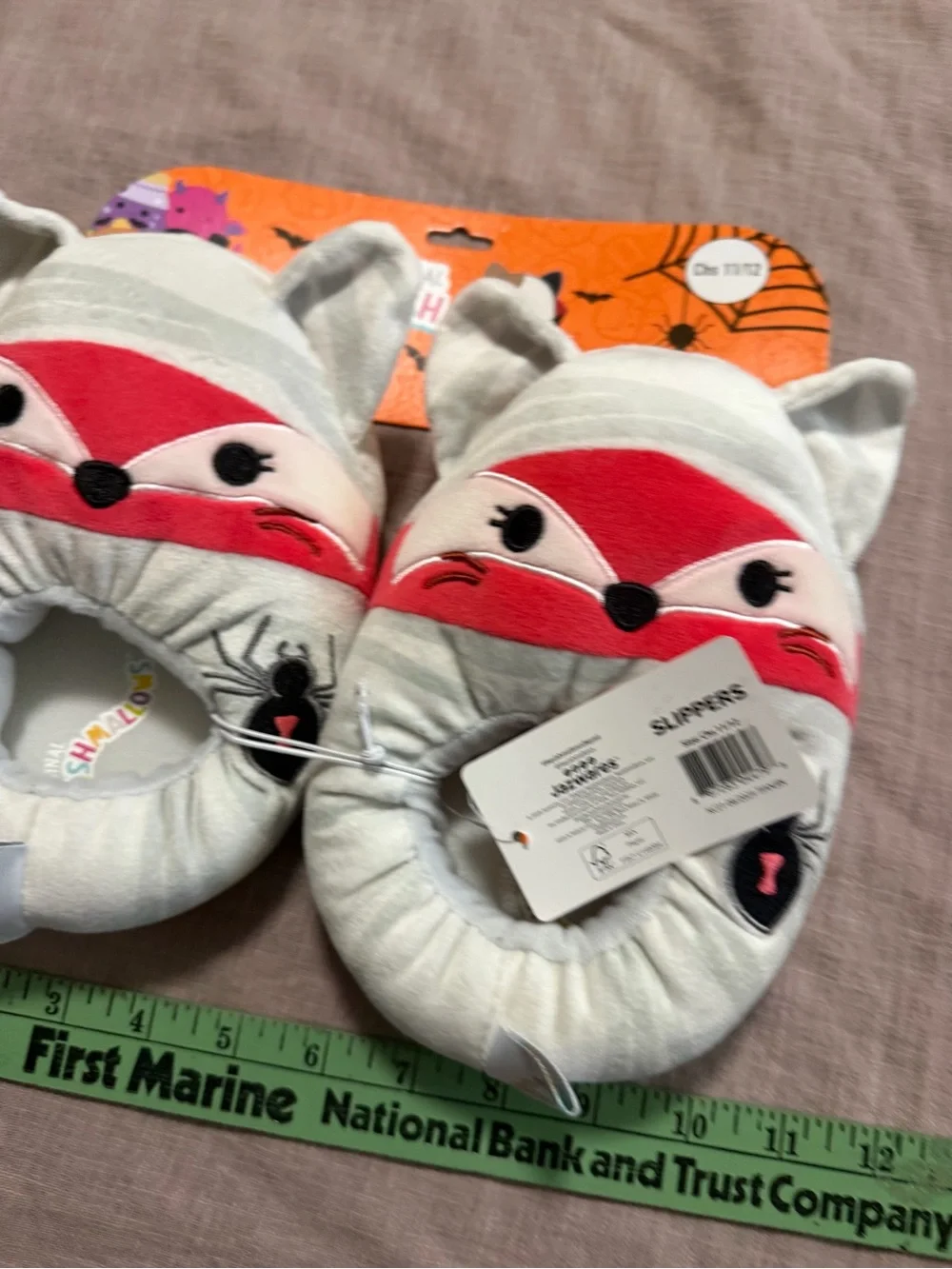 NWT Squishmallows Fifi the Fox Halloween Slippers Kids Size 11/12 Squishmallow